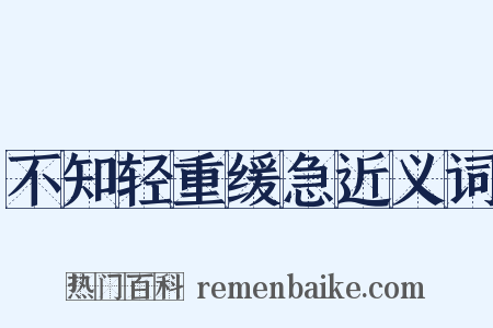 不知轻重缓急近义词是什么意思的图片